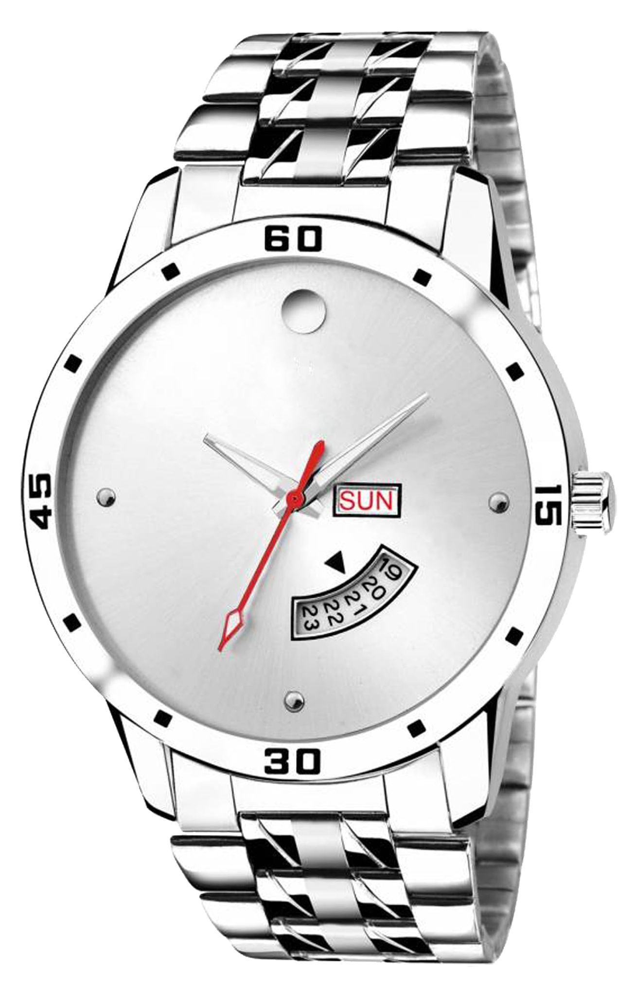 Silver Day Date Analog Watch for Men LR103