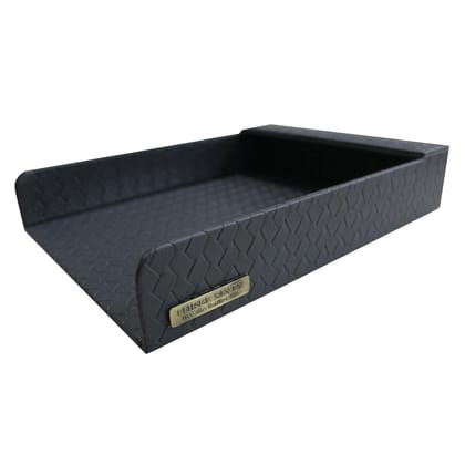 Entwine Paper Tray A4 in Faux Leather Grey-Grey