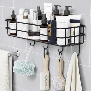 Metal Bathroom Shelf Shower Shelf Adhesive Shower Caddy For Shampoo Holder Kitchen Rack Wall Holder Box Storage Basket
