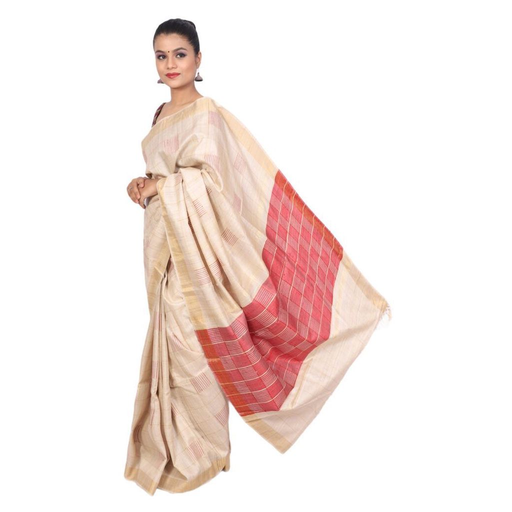 HANDLOOM KOSA SAREE WITH BLOUSE (SKU - 1ST103101221 SAREE- 146) - Sarees | Buy online on ZillyBuy