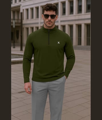 FTX Men Polyester Regular Fit Solid T-Shirt ( Black )