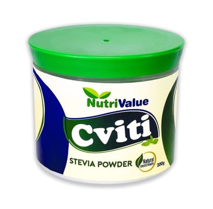 Nutrivalue Cviti Stevia Natural Sugar Substitute (200g) | Zero Calorie Sweetener | Healthy Sugar Alternative