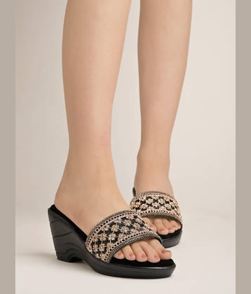 Shoetopia Black Women's Slip On Heels