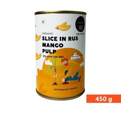 Topali Slice-In-Rus Mango Pulp (850g) | Real Mango Slices in Thick Mango Puree | Ready to Eat Dessert