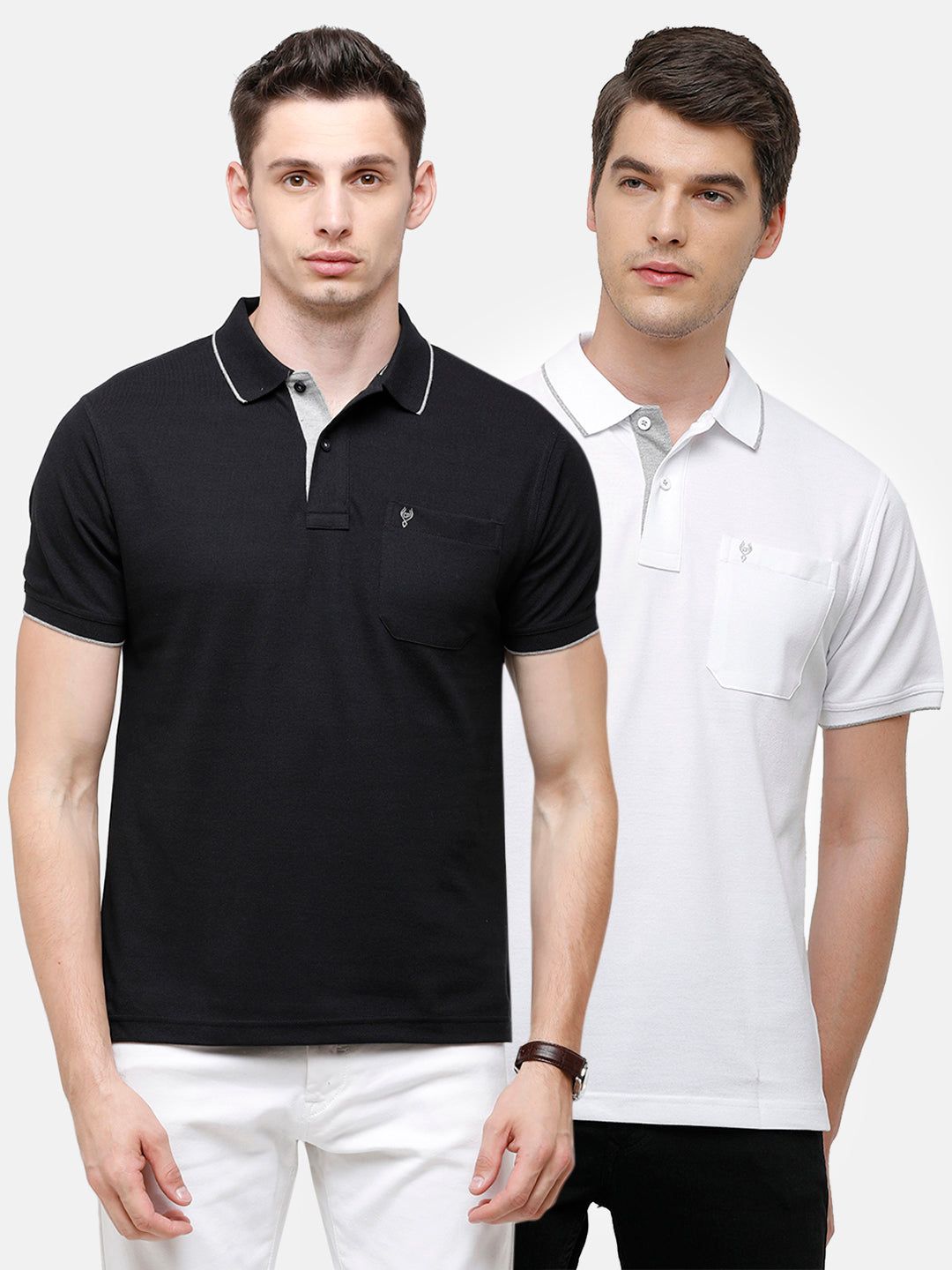 Classic Polo Men's Combo Double Pique Polo Half Sleeve Slim Fit T-Shirt Nova - Pack of 2
