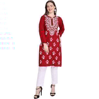 Lucknowi Rayon Cotton Kurta
