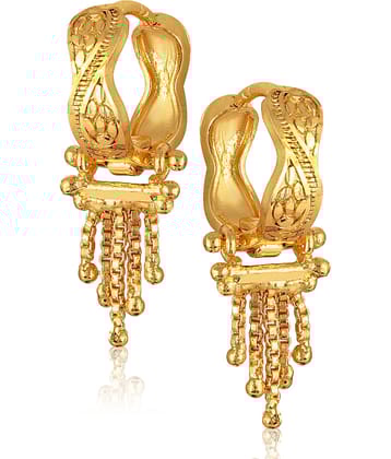 Vighnaharta Golden Clip-Ons Earrings ( Pack of 1 )