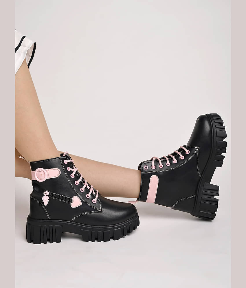 Shoetopia Black Women's Ankle Length Boots