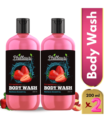 Phillauri Strawberry bodywash Nourishing Shower Gel 200 mL Pack of 2