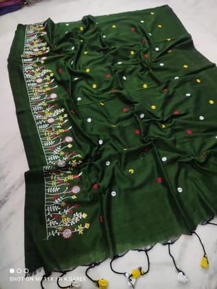 khadi cotton embroidery design saree