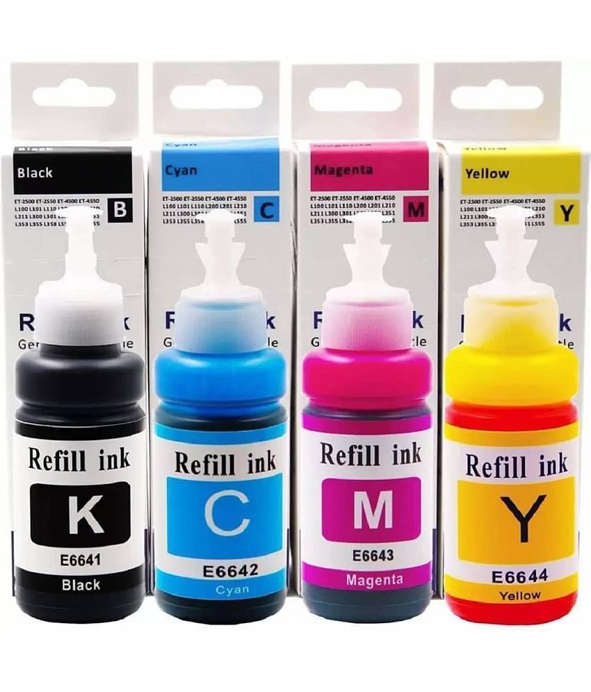 zokio T664 INK L130 Multicolor Pack of 4 Cartridge for EPS0N L130, L360, L361, L565, L210, L220, L310, L365, L385, L455, L555, L605, L1300