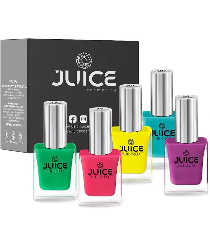 Juice - Multicolor Glossy Nail Polish ( Pack of 5 )