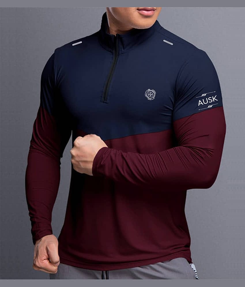 Regular Conditioner AUSK Teal Blue Polyester Regular Fit Men's Sports T-Shirt ( Pack of 1 )
