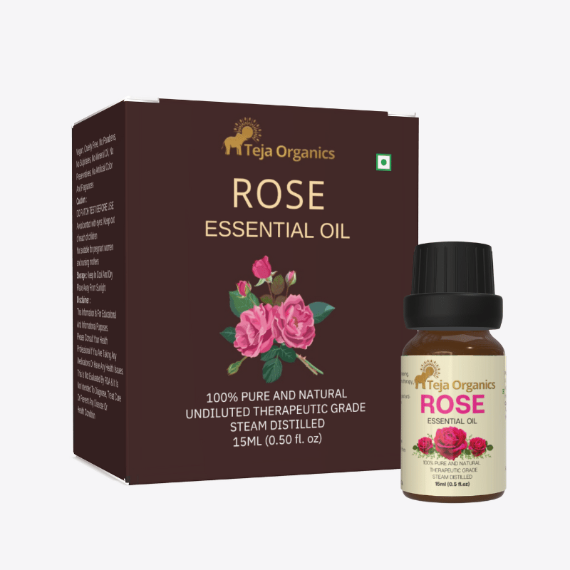 Rose Essential Oil 15ml | 100% Pure & Natural | Luxurious and highly valued  | Soothing, hydrating, and rejuvenating | Skin Tonner | For Face, Diffuser & Cosmetic Products | No Additives