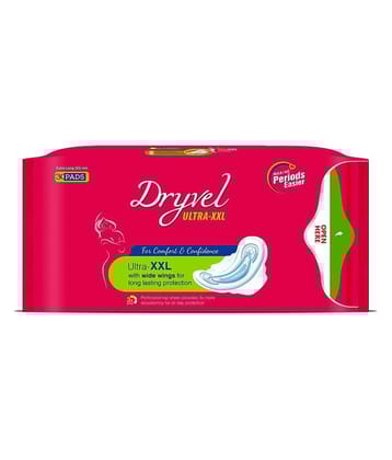 Dryvel Ultra Sanitary Pad for Women XXL with Wide Wings For All Day Protection 30 Pads