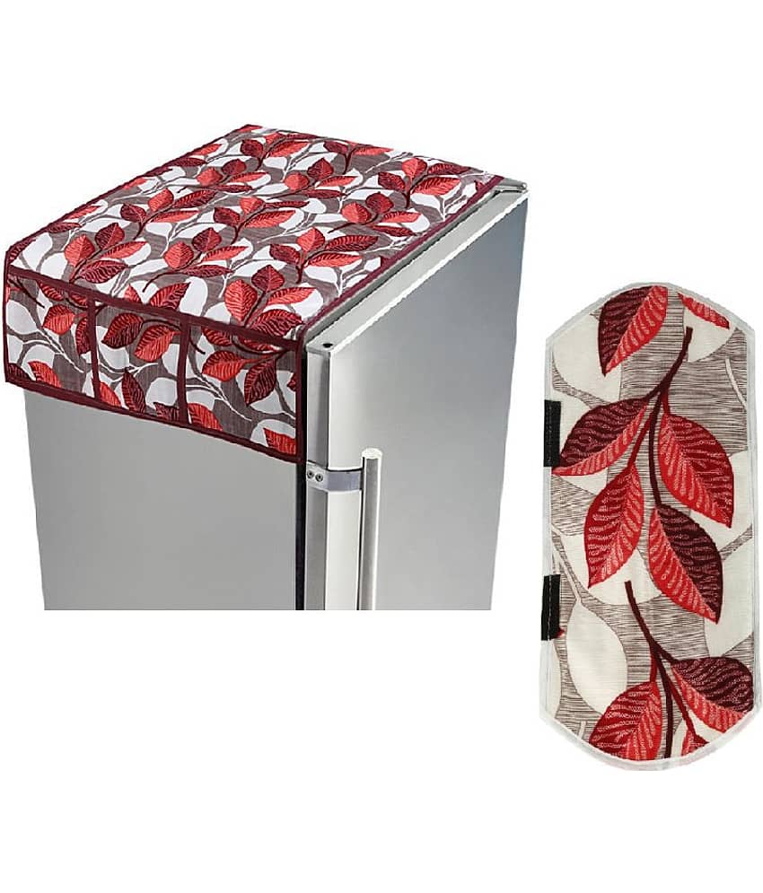 E-Retailer Set of 2 Polyester Pink Fridge Top Cover