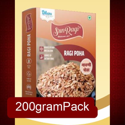 SunRagi Ragi Flakes (200g) | Light and Crispy Finger Millet Breakfast | Bone & Blood Health Support