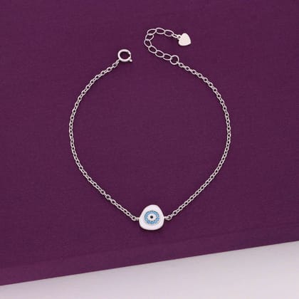 CHIC ENAMELLED EVIL EYE SILVER BRACELET-None / Silver
