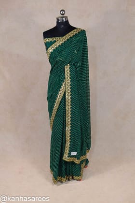 Georgette gotapatti border leheriya saree