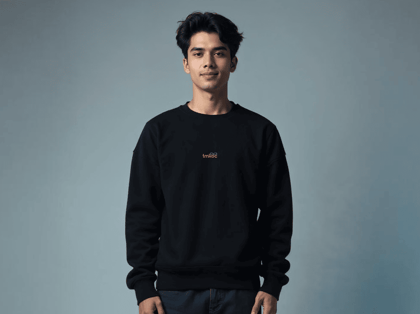 Taarak Mehta Ka Ooltah Chashmah| Printed Crew Neck Cotton 350 GSM Black Winter Sweatshirt (SODA SODA BANAO)