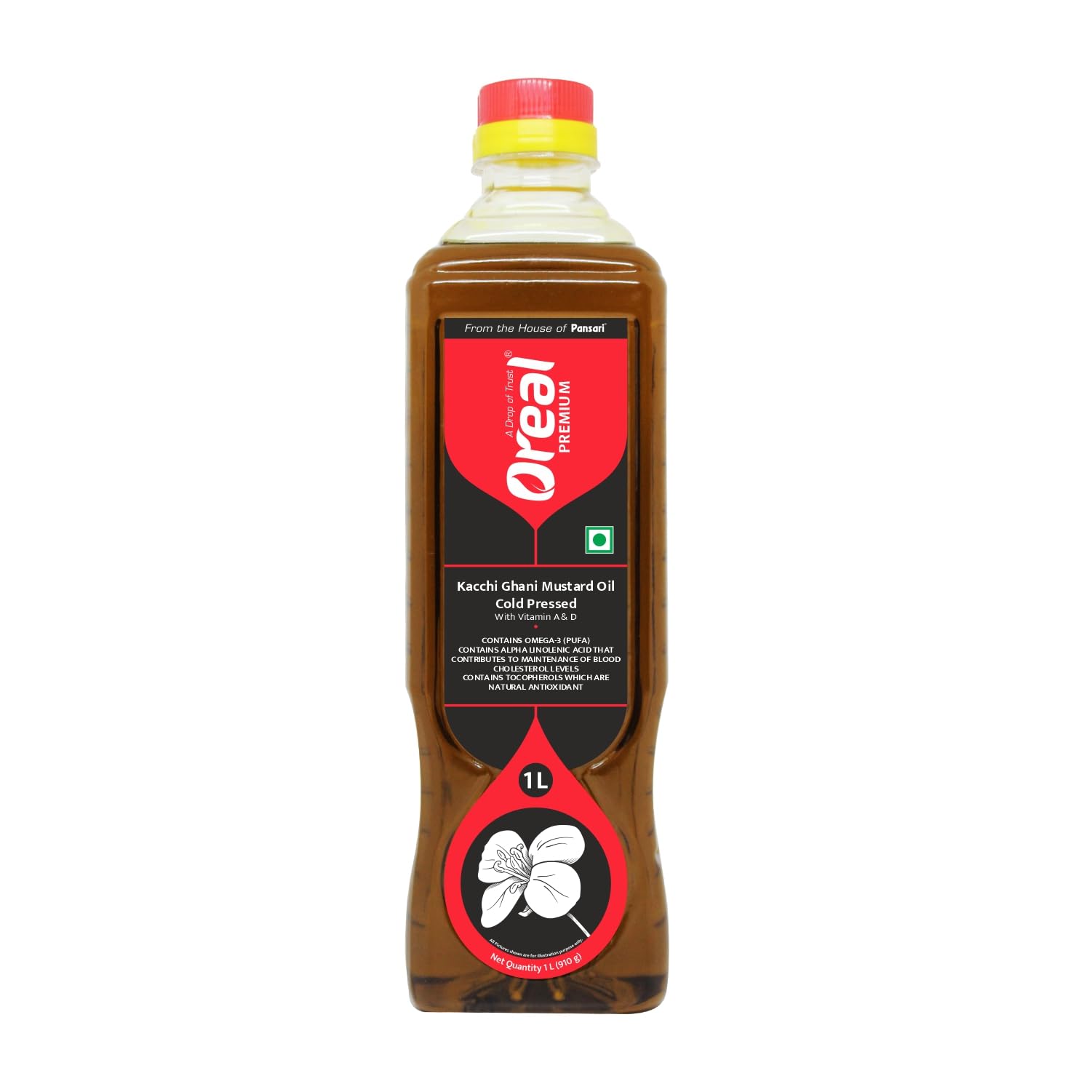 Oreal Premium Cold Pressed Kacchi Ghani Mustard Oil 1L