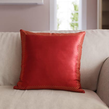 Silk Cushion Covers Set of 2 - 18x18, Red-Single / Silk / Red