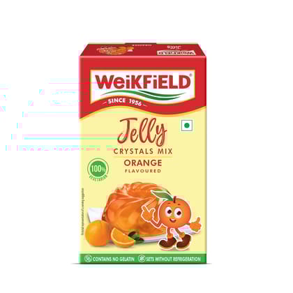 Weikfield Jelly Crystals | Delicious Orange Flavor | 90g Carton
