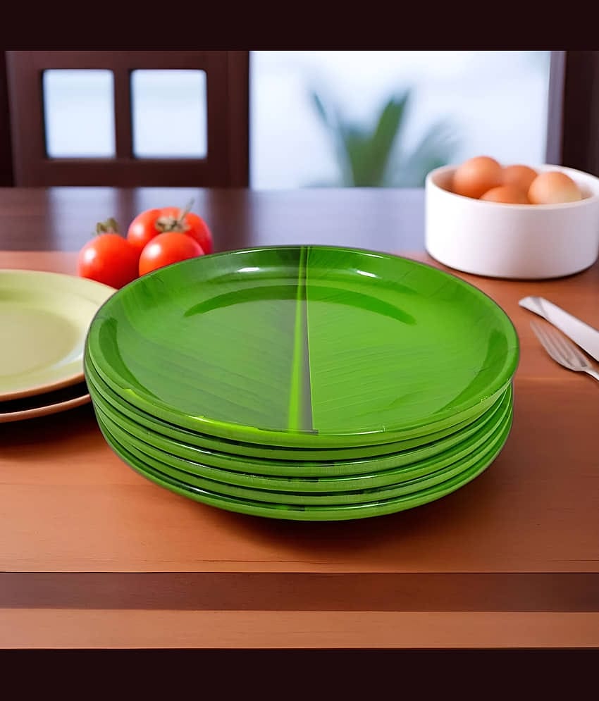 Inpro 6 Pcs Melamine Dark Green Half Plate
