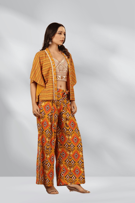 Co-ord Set with Shrug-Mustard / XXL