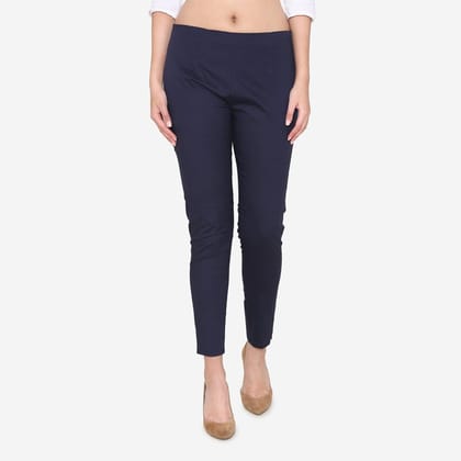 Women's Cotton Formal Pants - Navy Navy 4XL