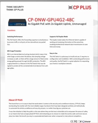 CP-DNW-GPU4G2-48C 4x Gigabit PoE Switch