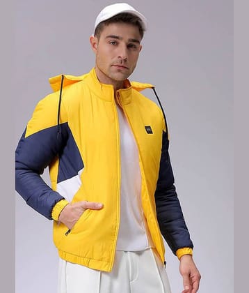 The Indian Garage Co Men Colourblocked Puffer Jacket with Patchwork
