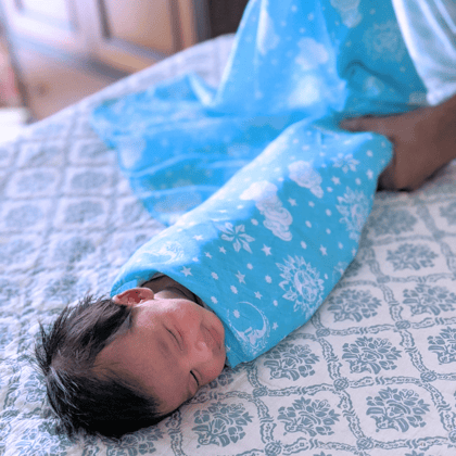 Malmal Swaddle | Nayantaara - Blue