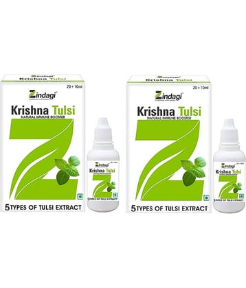 Zindagi Krishna Tulsi Ras - Punch Tulsi Drops - Natural Tulsi Leaves Drops 20 ml Pack of 2
