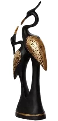 Polyresin Swan and Duck Couple Kissing Sculpture (Black) for Home Decor & Ideal Gifts for All Occasions.