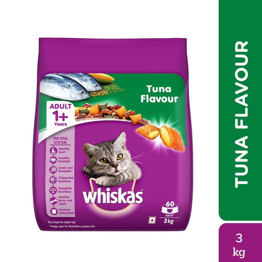 Whiskas Tuna Flavour Adult (1+ Years) Dry Cat Food 3kg