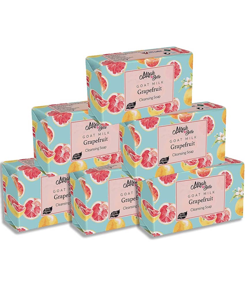 Mirah Belle Organic Goat Milk, Grapefruit Cleansing Soap 125 g Pack of 6