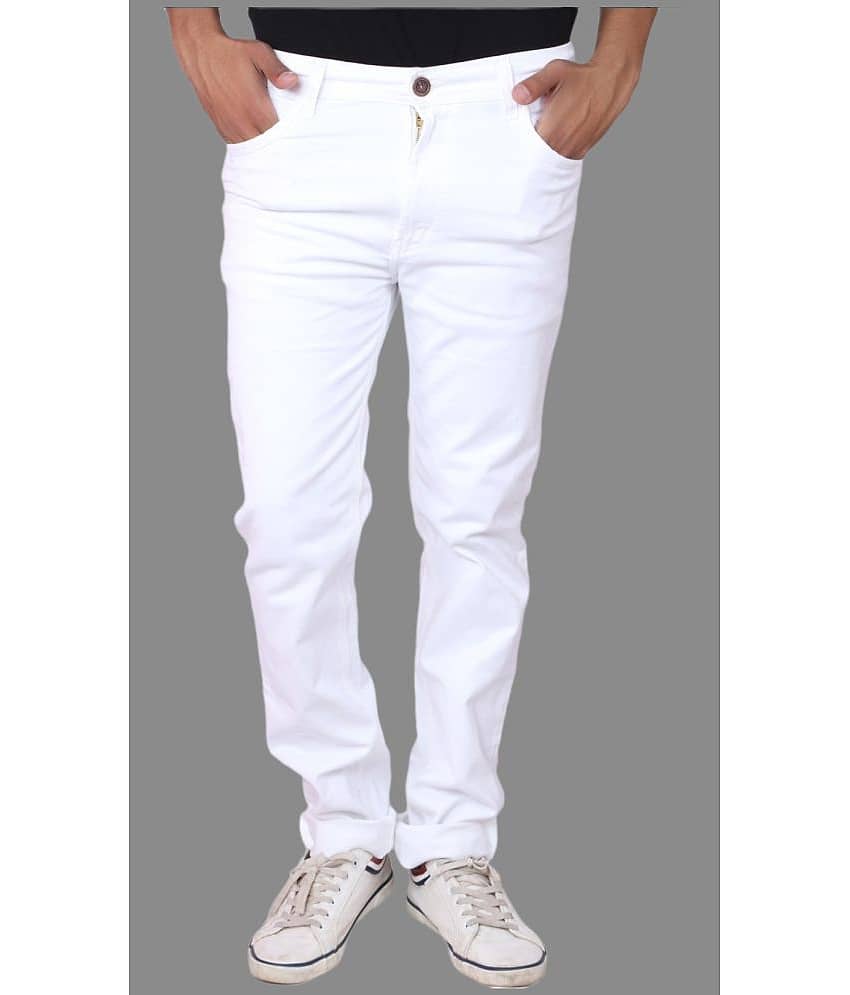 x20 - White Denim Slim Fit Men's Jeans ( Pack of 1 )