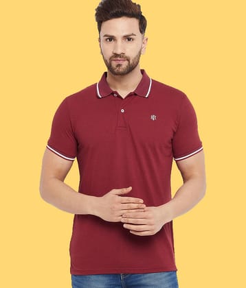 The Million Club Pack of 1 Cotton Regular Fit Solid Half Sleeves Men's Polo T Shirt ( Maroon )