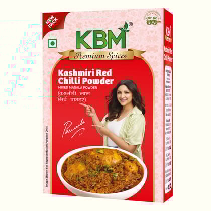 KBM Premium Spices Kashmiri Red Chilli Powder, 500 gm Carton