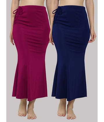 MEGASKA Multicoloured Lycra Petticoat - Pack of 2