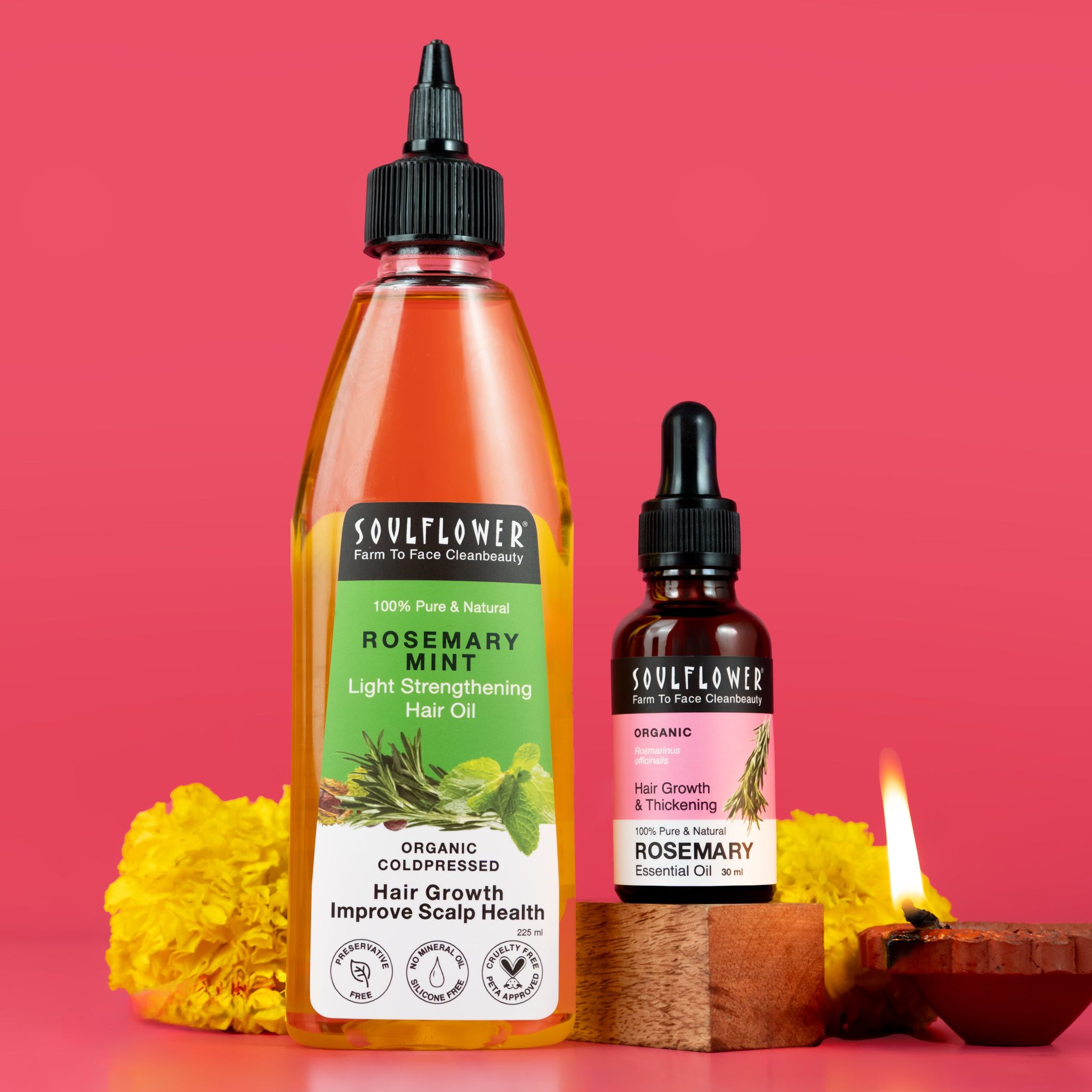 Rosemary Essential Oil + Lightwieght Mint Hair Oil