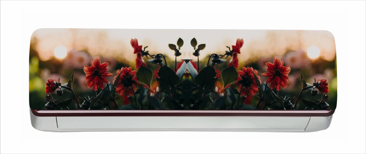 DreamKraft Flowers AC Sticker (Multicolor PVC Vinyl, 30cm X 91cm)