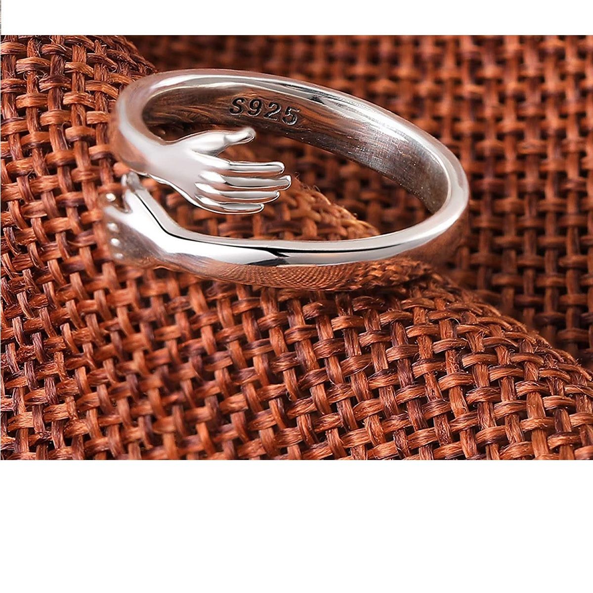 Silver hug ring For Boys and Silver Ring for Men-ADJUSTABLE (FREE SIZE) / Silver