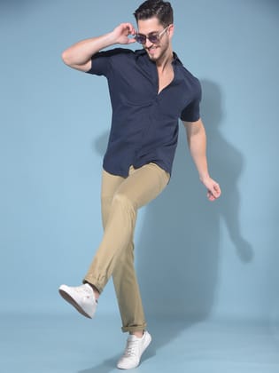 Khaki Stretchable Trousers-30 / Khaki