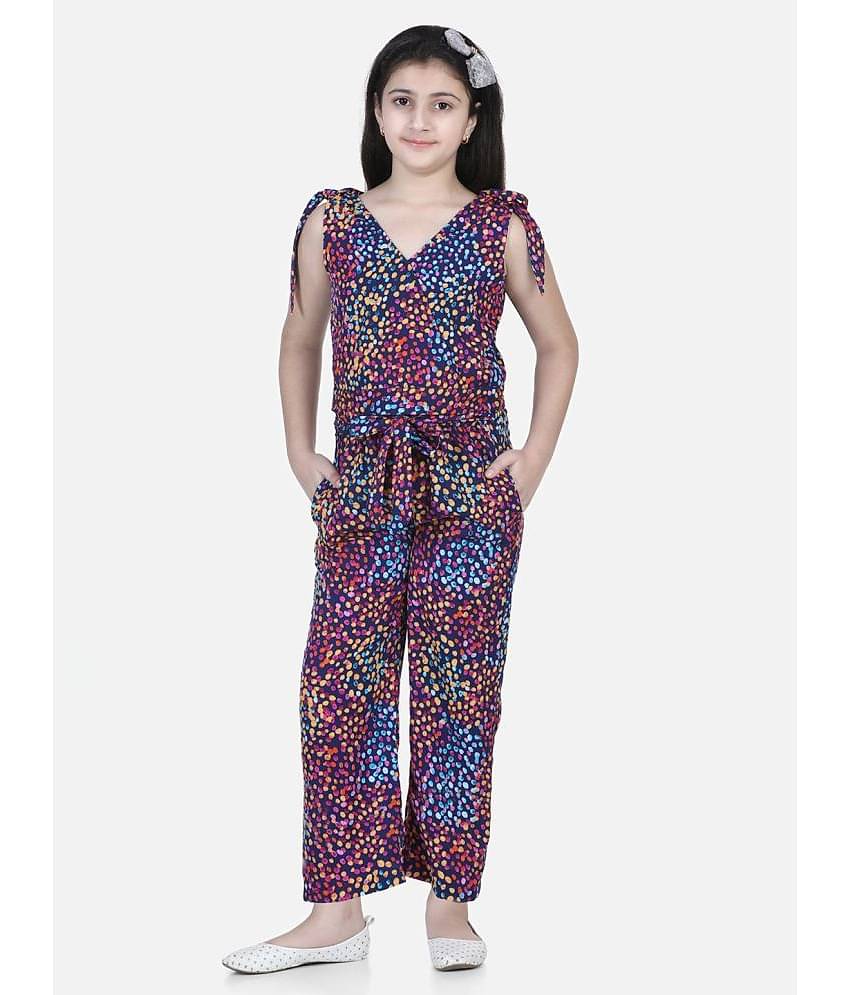 StyleStone Pack of 1 Girls Polyester Top With Palazzo ( Brown )