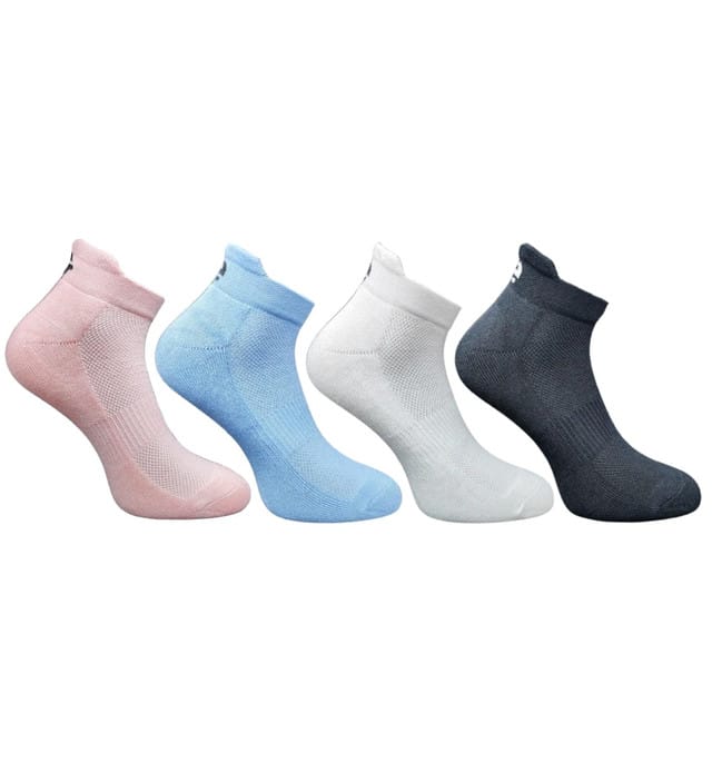 4-Pair Set Unisex Casual Cotton Printed Ankle Length Socks (Multicolor)