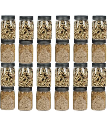 PearlPet SpaceSaver-BlackCap Plastic Black Multi-Purpose Container ( Set of 24 )