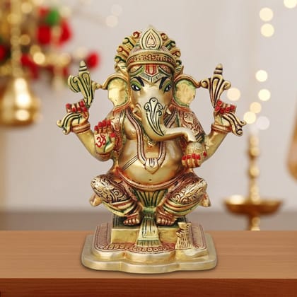 Brass Showpiece Ganesh Ji God Idol Statue (BSMAS1063 G)