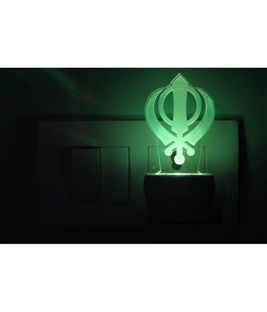 AFAST Sikhism Symbol Khanda 3D Illusion LED Night Lamp Multi - Pack of 1